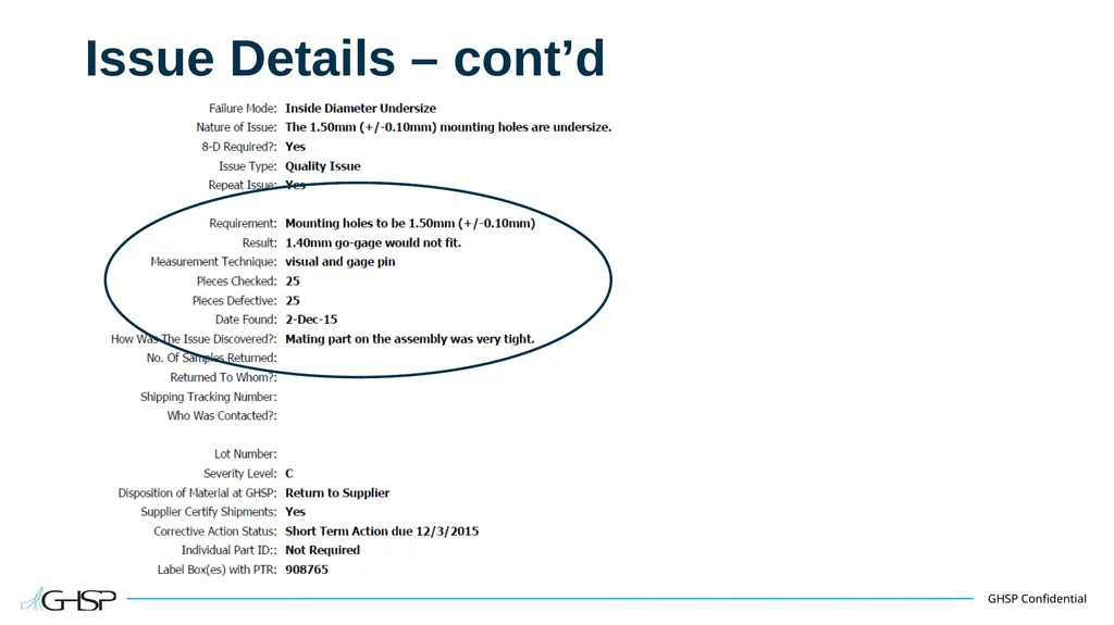 Supplier Training – PTR Problem Solving P T R - slide 14 of 46