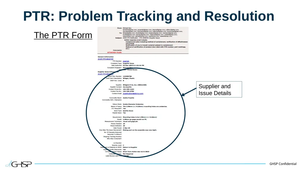 Supplier Training – PTR Problem Solving P T R - slide 6 of 46