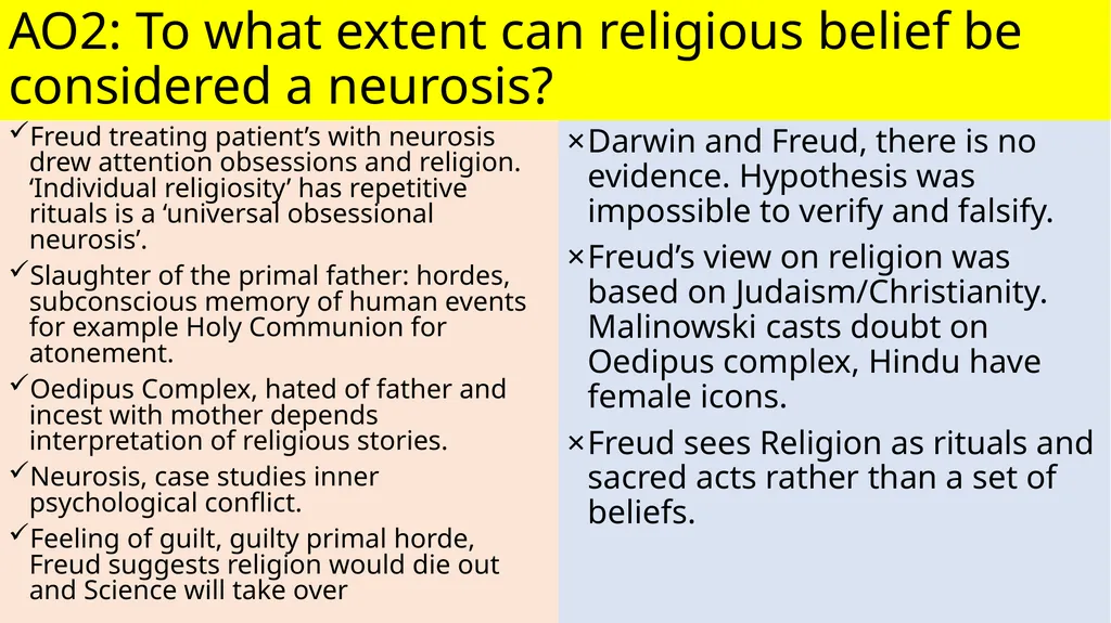 Theme 2: Challenges to religious belief D: - slide 12 of 13