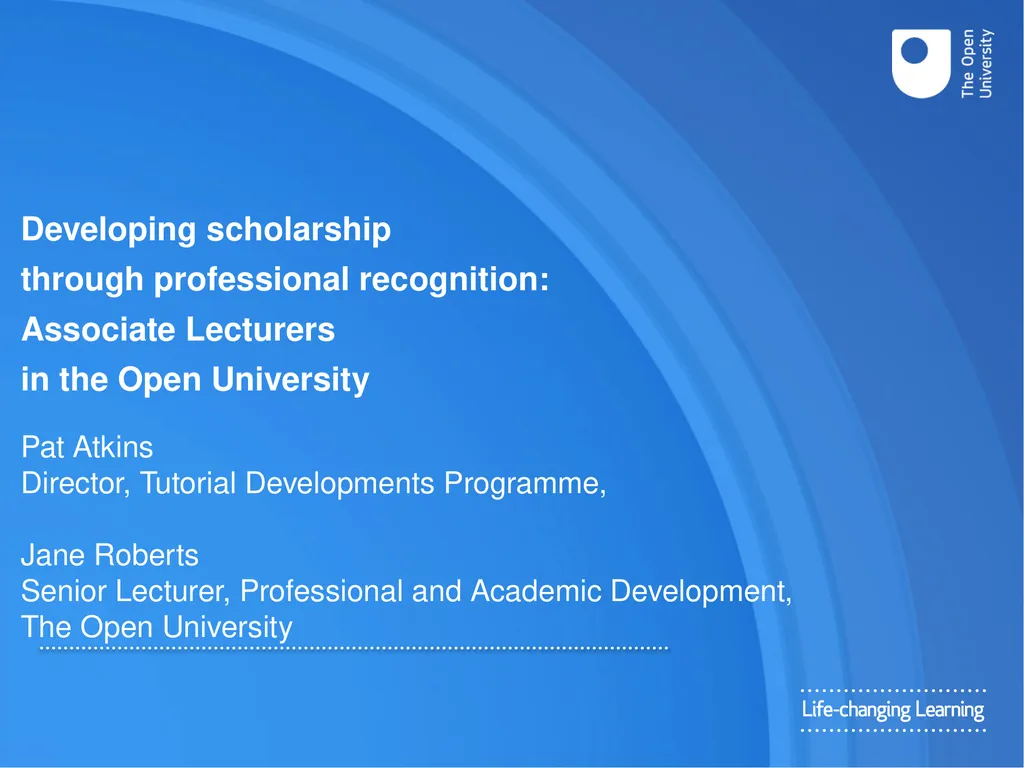 Developing scholarship through professional - slide 1 of 16