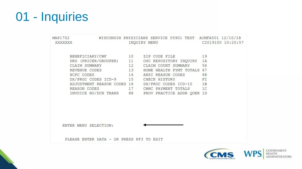Exploring the Direct Data Entry (DDE) Inquiries - slide 6 of 31