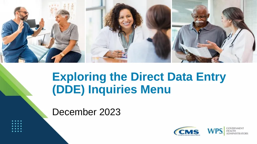 Exploring the Direct Data Entry (DDE) Inquiries - slide 1 of 31