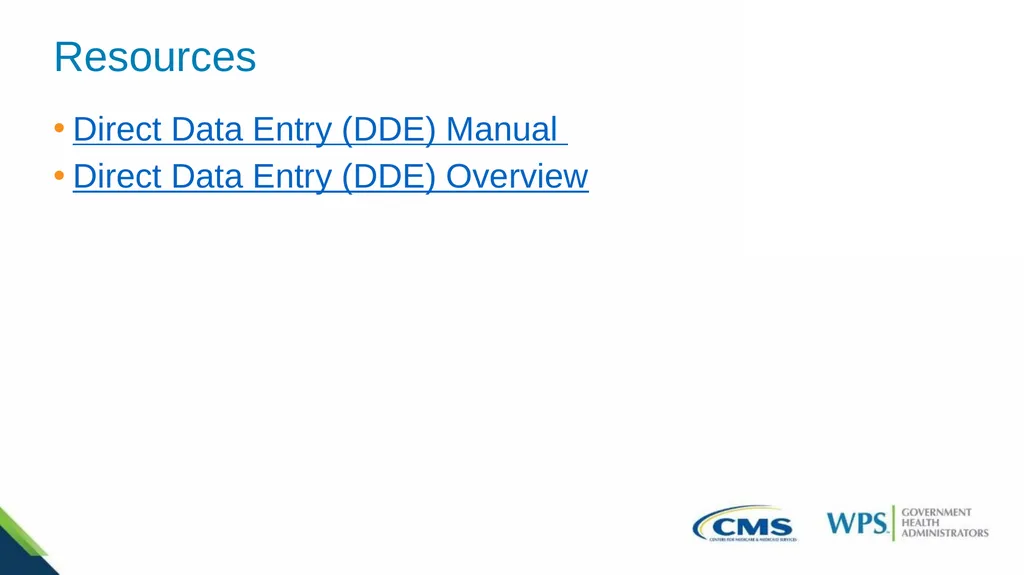Exploring the Direct Data Entry (DDE) Inquiries - slide 29 of 31