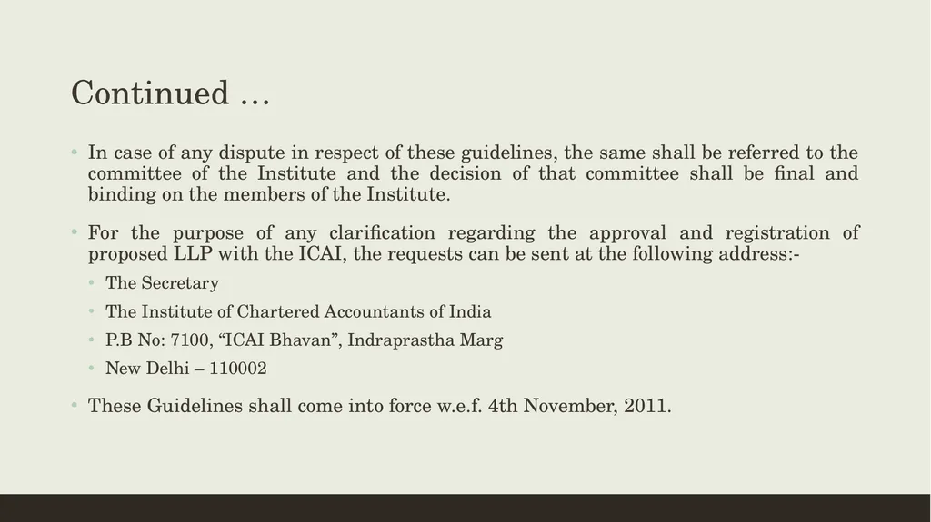 CONVERSION OF CA FIRMS INTO LLP Prepared by CA K - slide 39 of 47