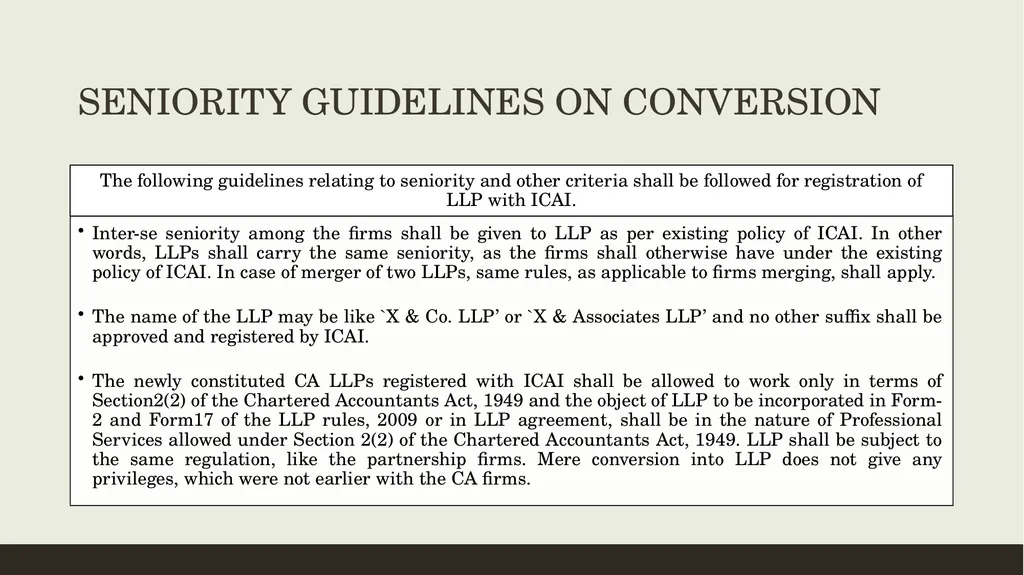 CONVERSION OF CA FIRMS INTO LLP Prepared by CA K - slide 37 of 47