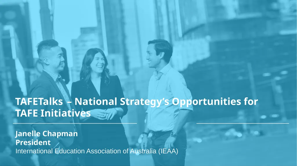 TAFETalks – National Strategy’s Opportunities for - slide 1 of 7