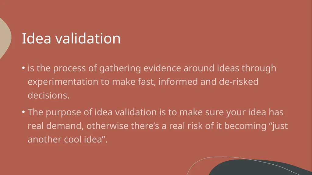 Let’s get validating Today Brief introduction Idea - slide 3 of 4
