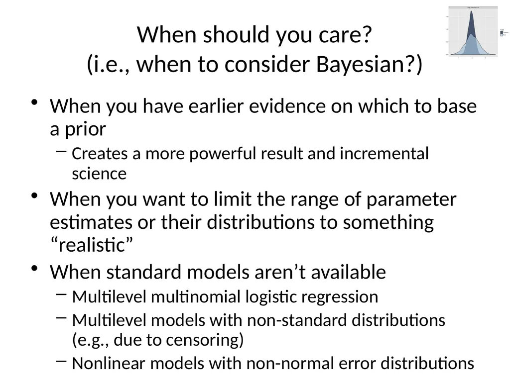 Bayesian data analysis: What is it and when should - slide 19 of 30