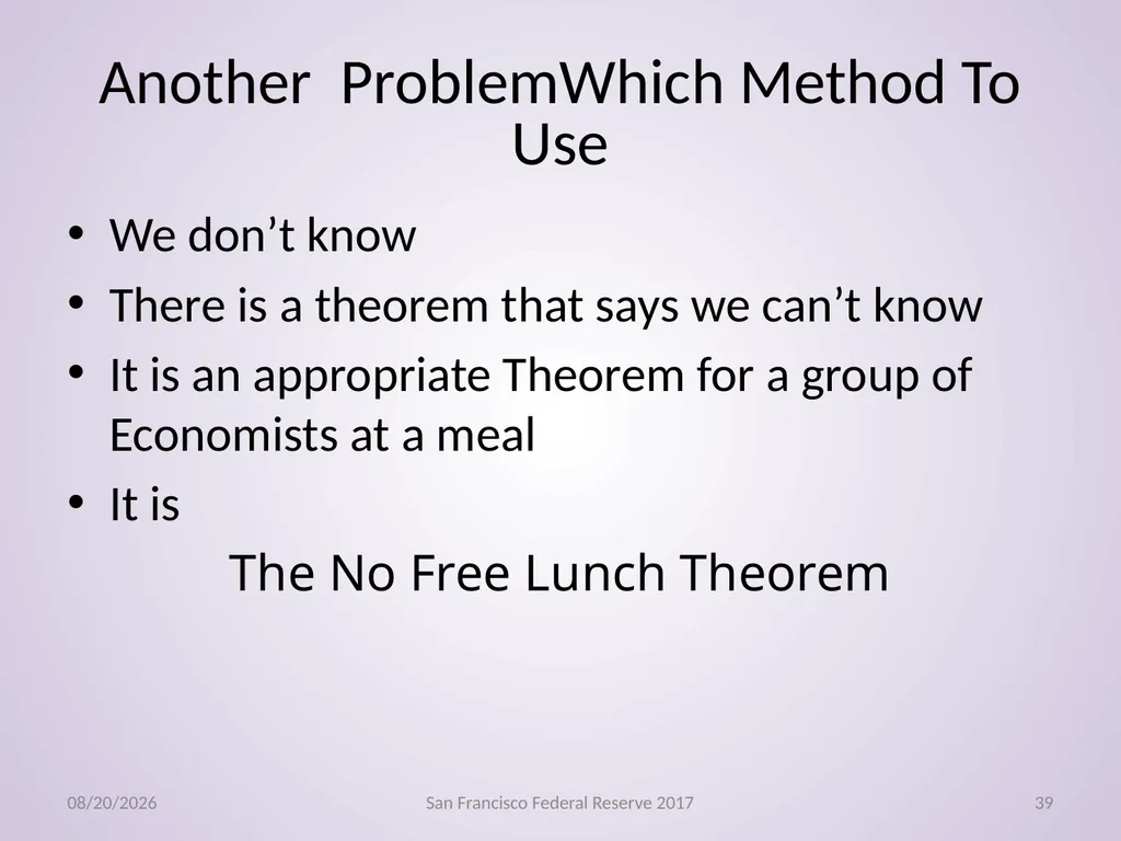 Econometrics, Machine Learning Gregory M Duncan - slide 39 of 51
