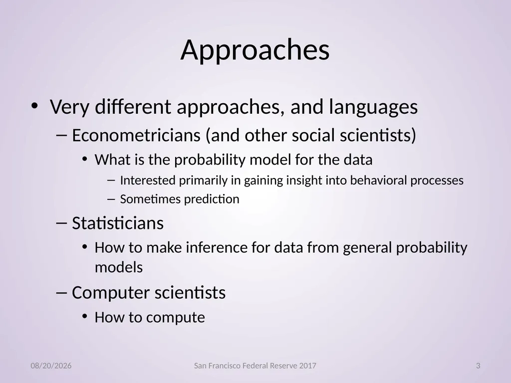 Econometrics, Machine Learning Gregory M Duncan - slide 3 of 51