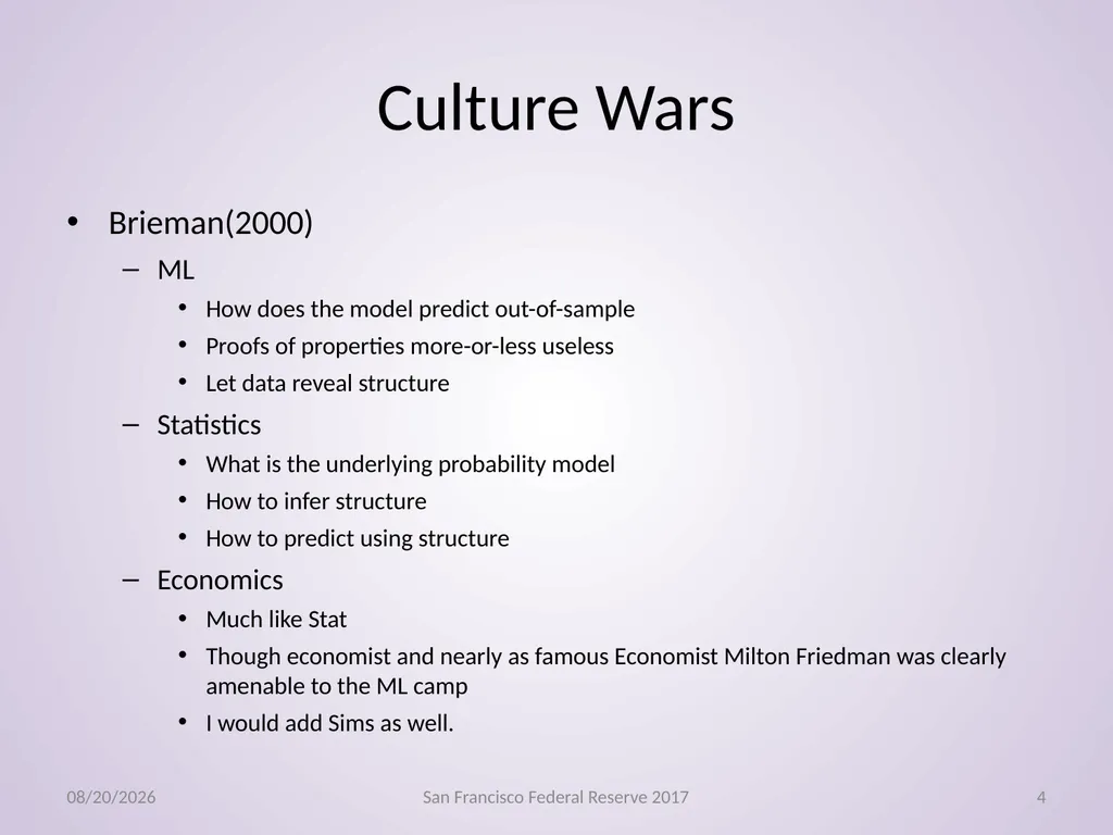 Econometrics, Machine Learning Gregory M Duncan - slide 4 of 51