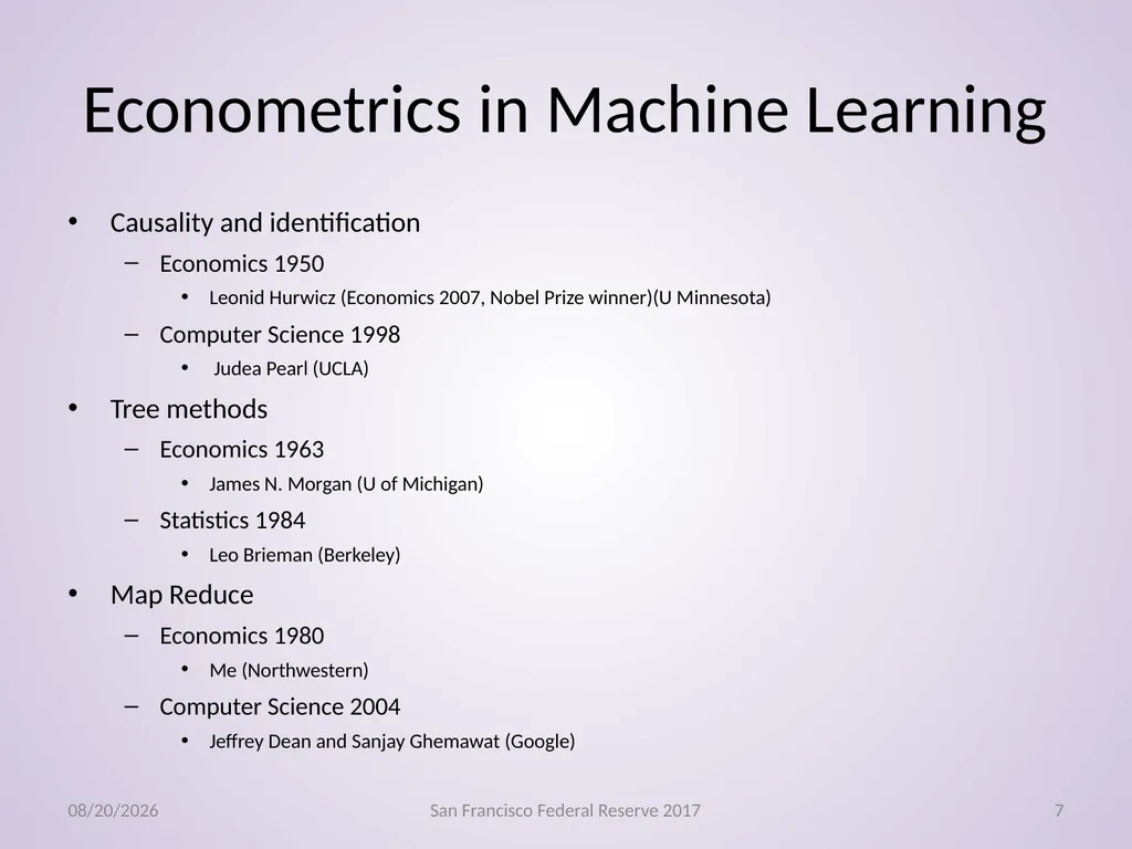 Econometrics, Machine Learning Gregory M Duncan - slide 7 of 51