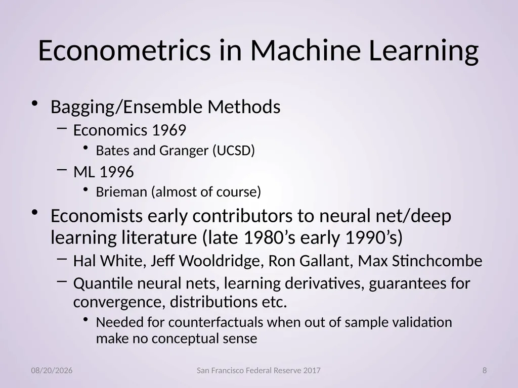 Econometrics, Machine Learning Gregory M Duncan - slide 8 of 51