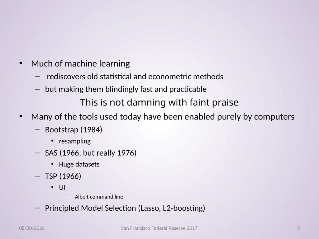Econometrics, Machine Learning Gregory M Duncan - slide 9 of 51