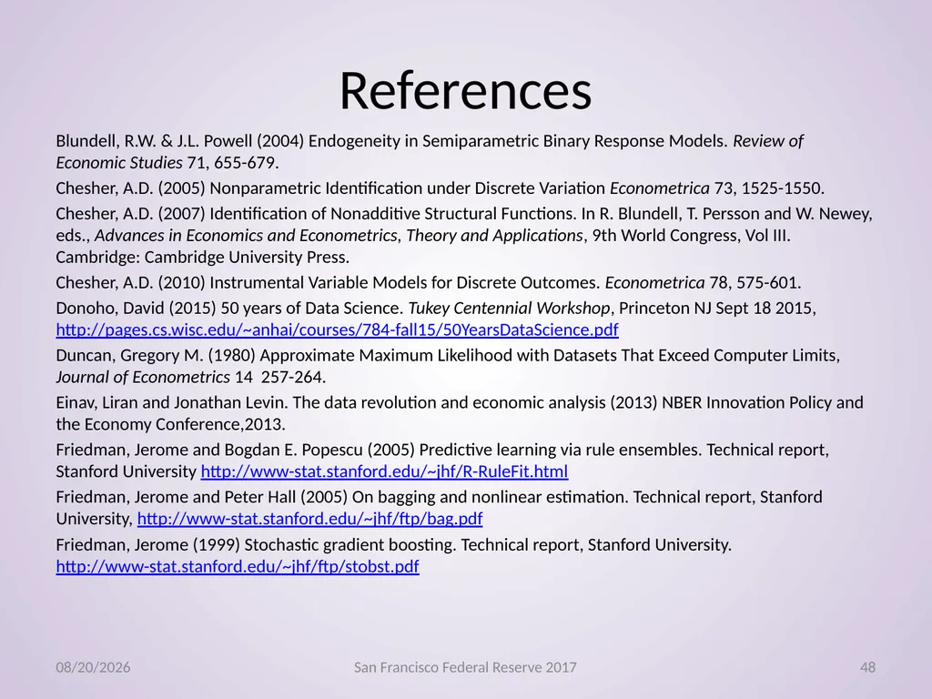 Econometrics, Machine Learning Gregory M Duncan - slide 48 of 51