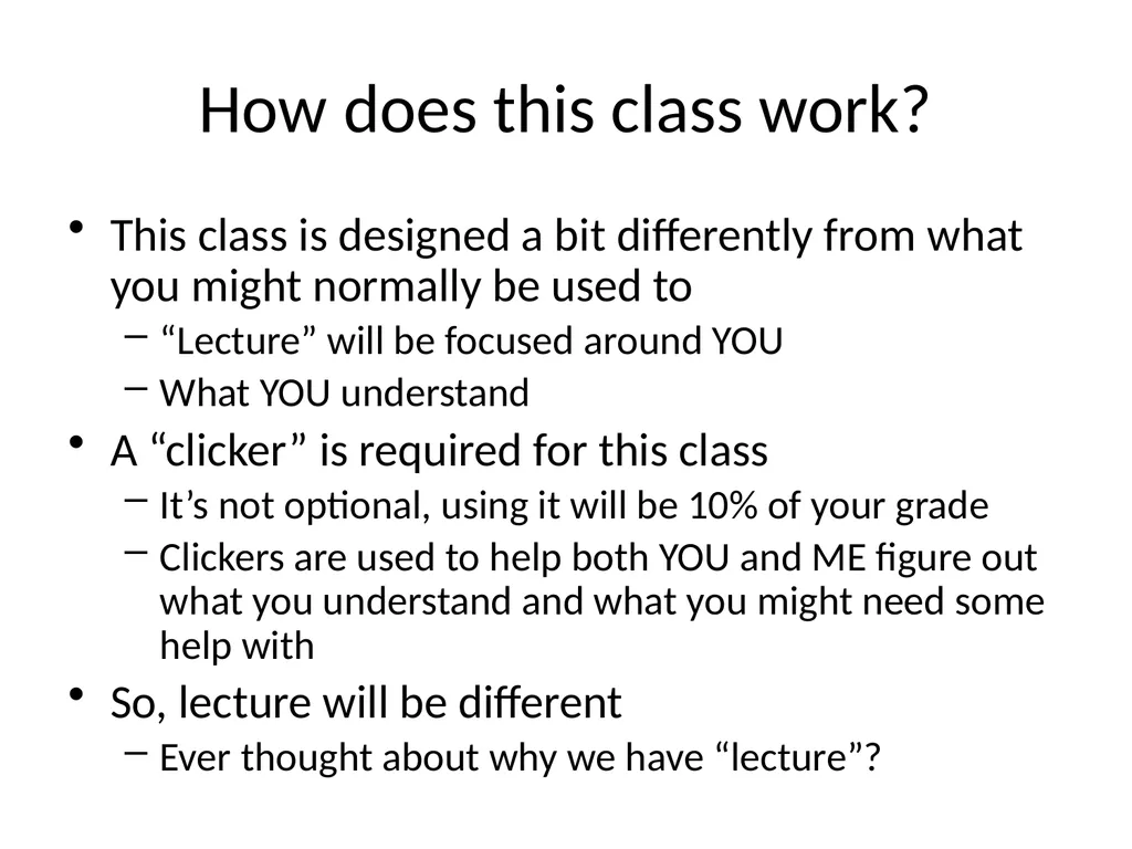 How does this class work? This class is designed a - slide 1 of 8