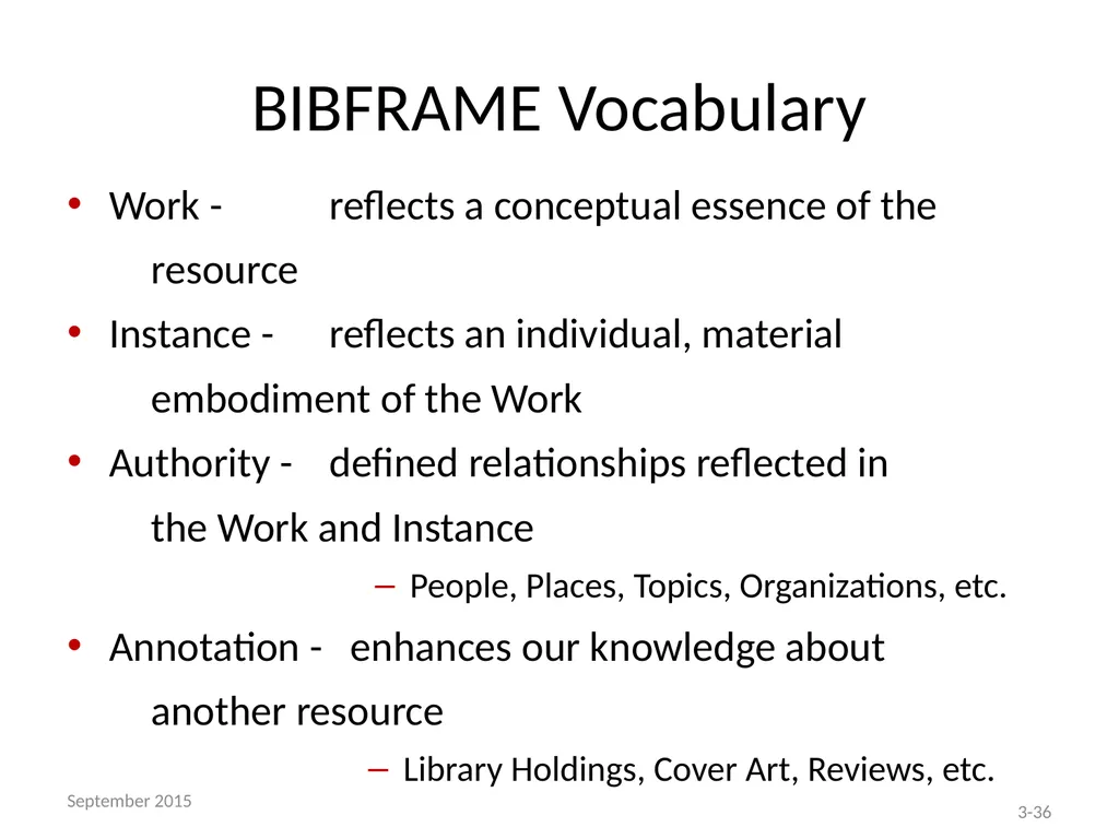 THE BIBFRAME EDITOR AND THE LC PILOT Module 3 – - slide 36 of 40
