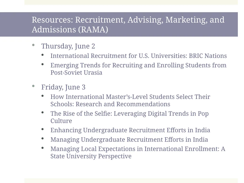New to International Enrollment Management: - slide 13 of 28