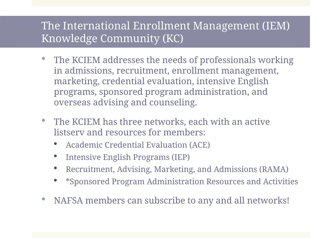 New to International Enrollment Management: - slide 5 of 28