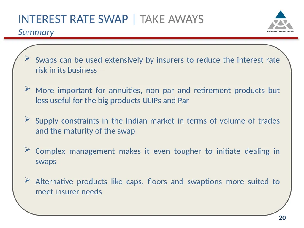 Indian Actuarial Profession Serving the Cause of - slide 20 of 21