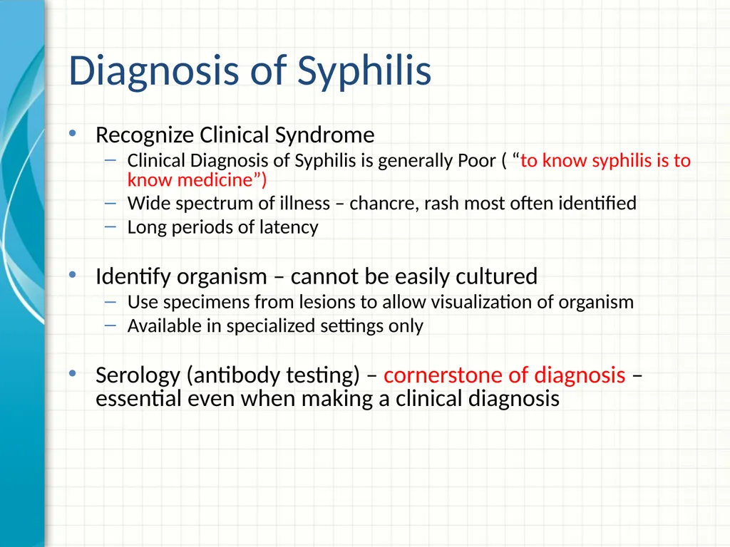 Part 2 Syphilis Testing: Selection and - slide 12 of 56