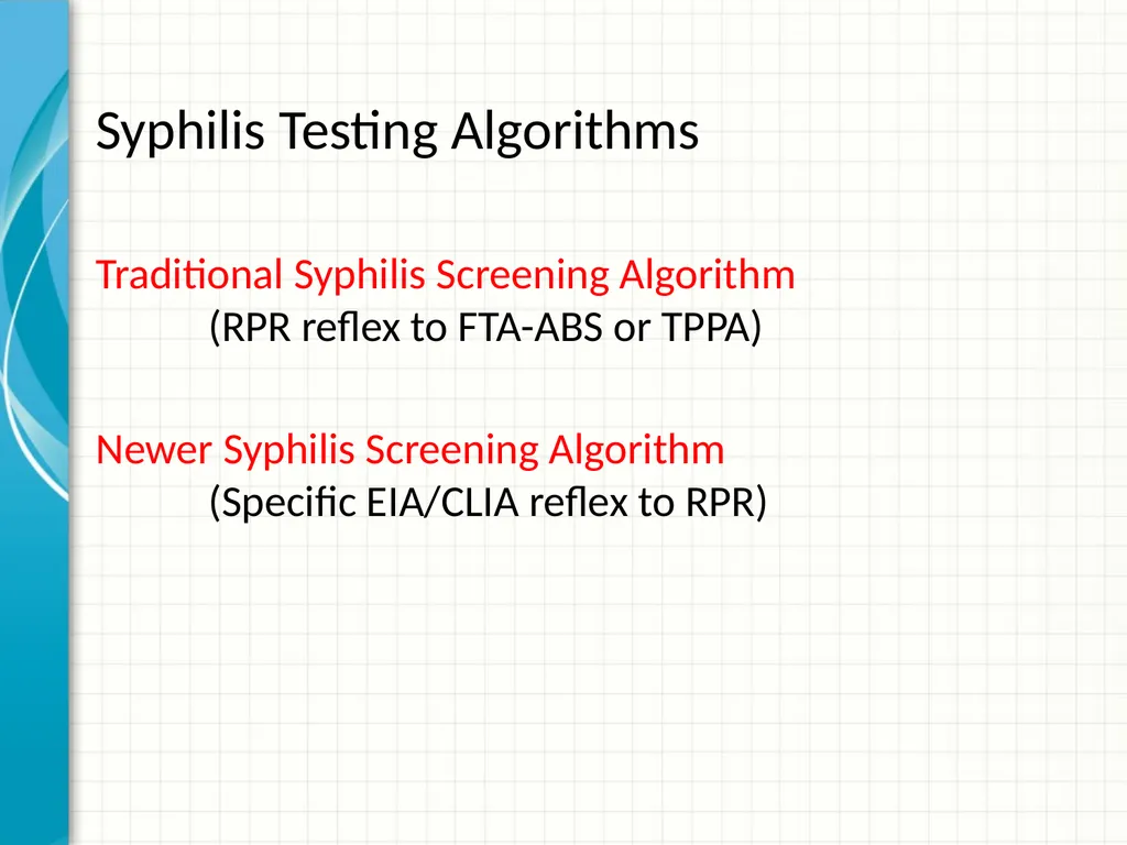 Part 2 Syphilis Testing: Selection and - slide 29 of 56