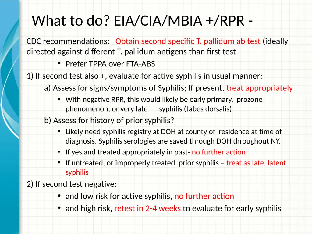 Part 2 Syphilis Testing: Selection and - slide 44 of 56