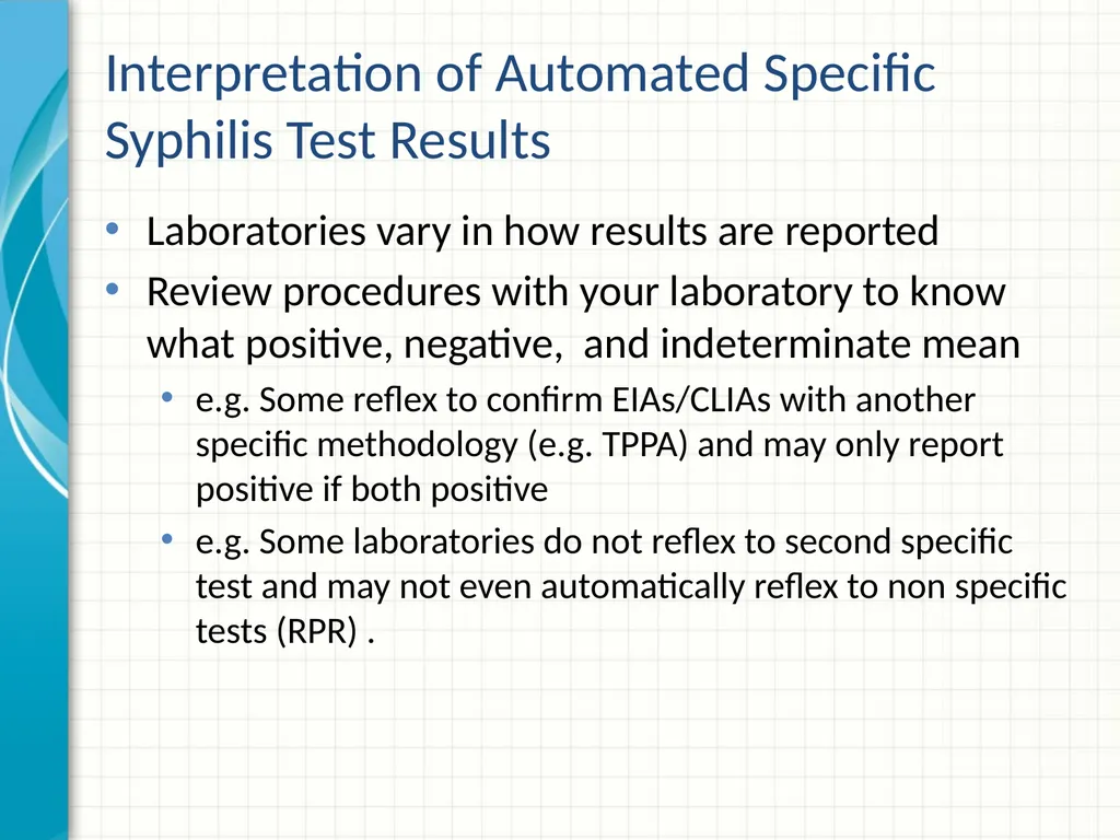 Part 2 Syphilis Testing: Selection and - slide 32 of 56