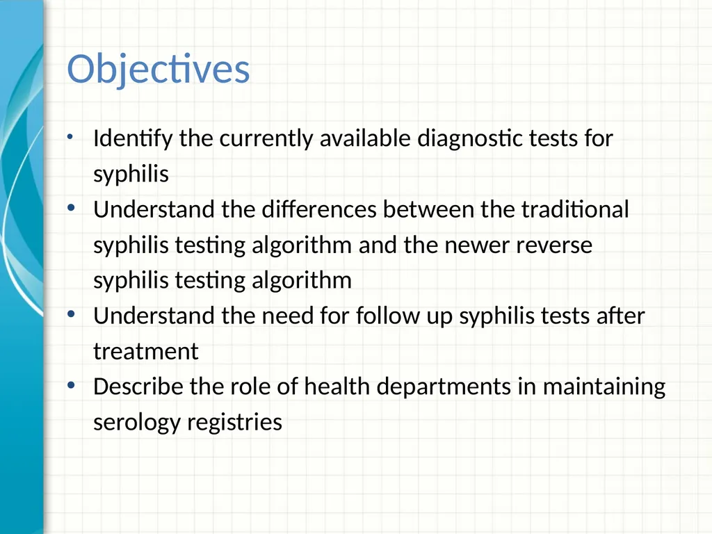 Part 2 Syphilis Testing: Selection and - slide 3 of 56