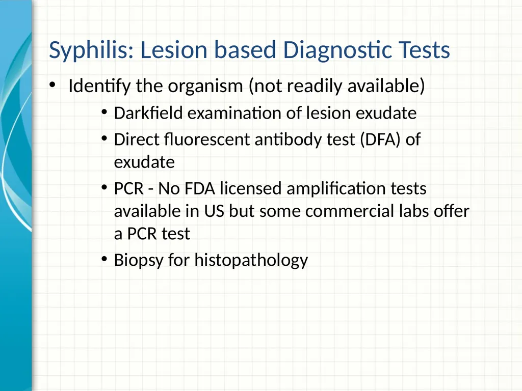 Part 2 Syphilis Testing: Selection and - slide 13 of 56