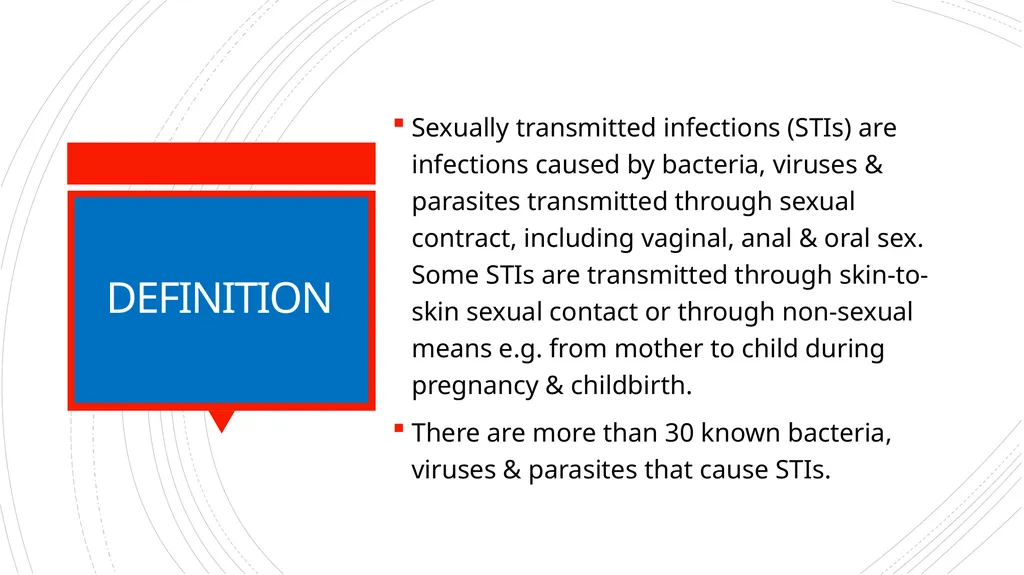 SEXUALLY TRANSMITTED INFECTIONS (STIs) PREVENTION - slide 2 of 9