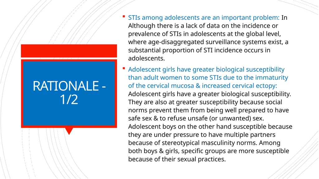 SEXUALLY TRANSMITTED INFECTIONS (STIs) PREVENTION - slide 3 of 9