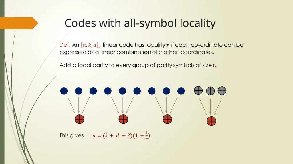 Coding for Modern Distributed Storage Systems: - slide 15 of 23