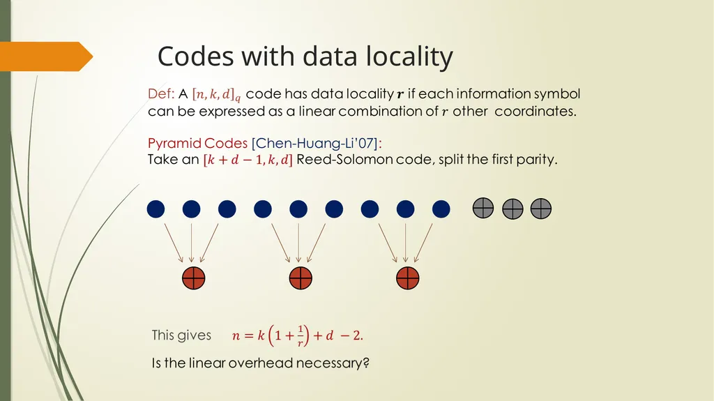 Coding for Modern Distributed Storage Systems: - slide 14 of 23