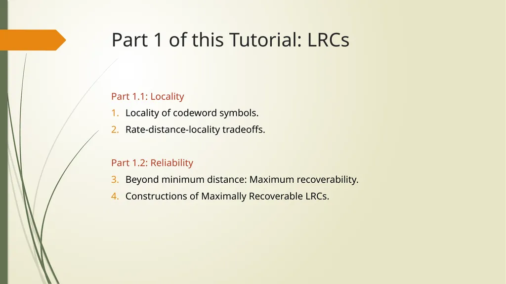 Coding for Modern Distributed Storage Systems: - slide 11 of 23