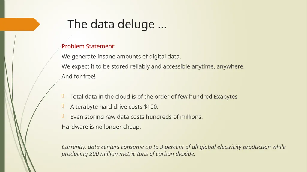 Coding for Modern Distributed Storage Systems: - slide 2 of 23