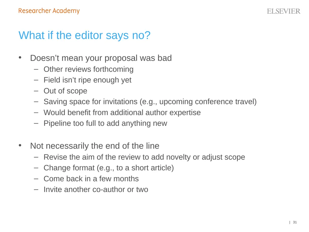 An Editor’s Guide to Writing a Review 27 June 2019 - slide 31 of 53