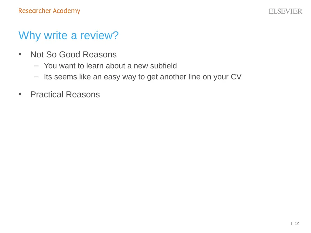 An Editor’s Guide to Writing a Review 27 June 2019 - slide 12 of 53