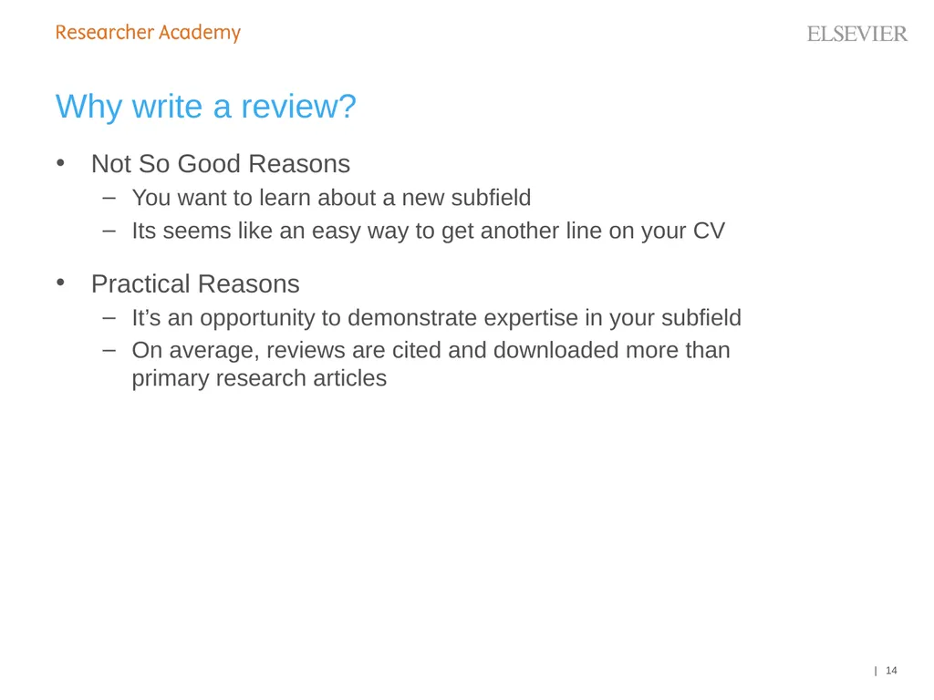 An Editor’s Guide to Writing a Review 27 June 2019 - slide 14 of 53