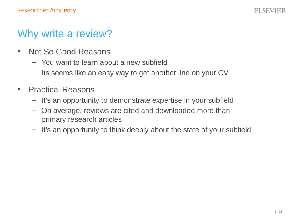 An Editor’s Guide to Writing a Review 27 June 2019 - slide 15 of 53