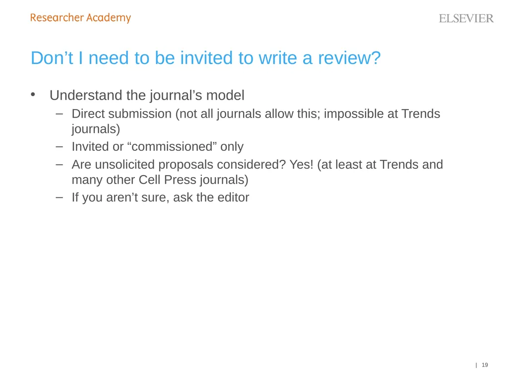 An Editor’s Guide to Writing a Review 27 June 2019 - slide 19 of 53