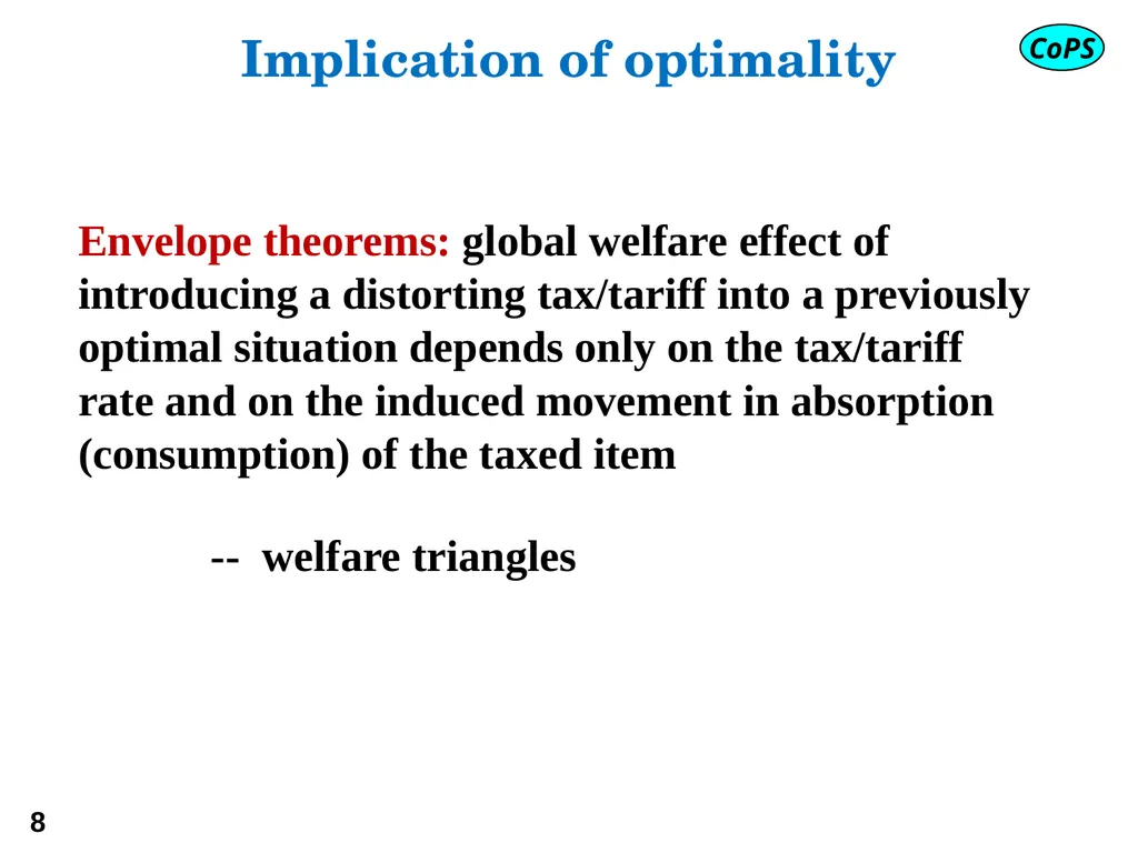 Modern trade theory for CGE modelling: the - slide 8 of 24