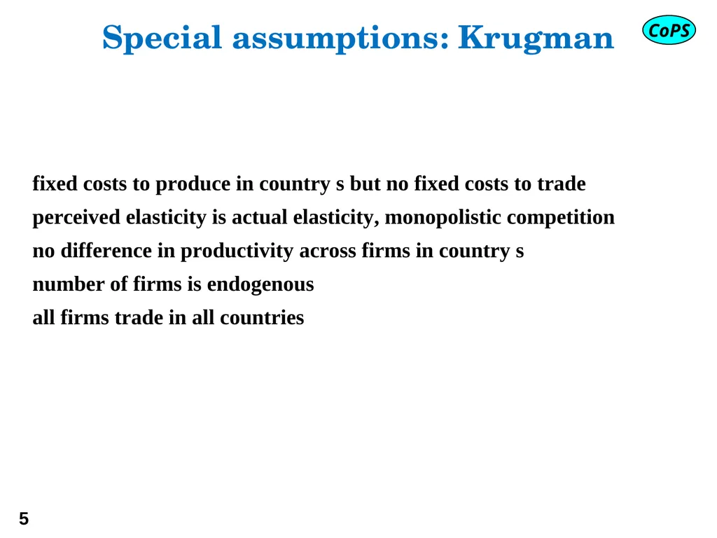 Modern trade theory for CGE modelling: the - slide 5 of 24