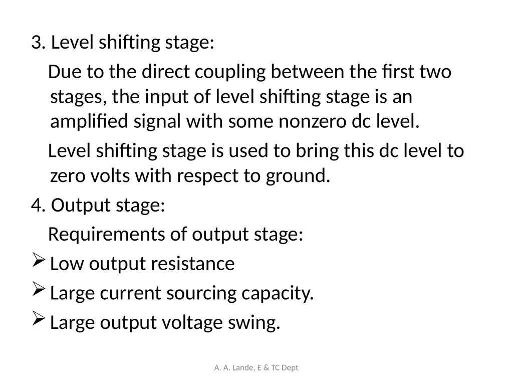 ANALOG CIRCUITS A. A. Lande, E & TC Dept Course - slide 16 of 96