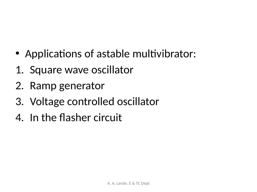 ANALOG CIRCUITS A. A. Lande, E & TC Dept Course - slide 77 of 96
