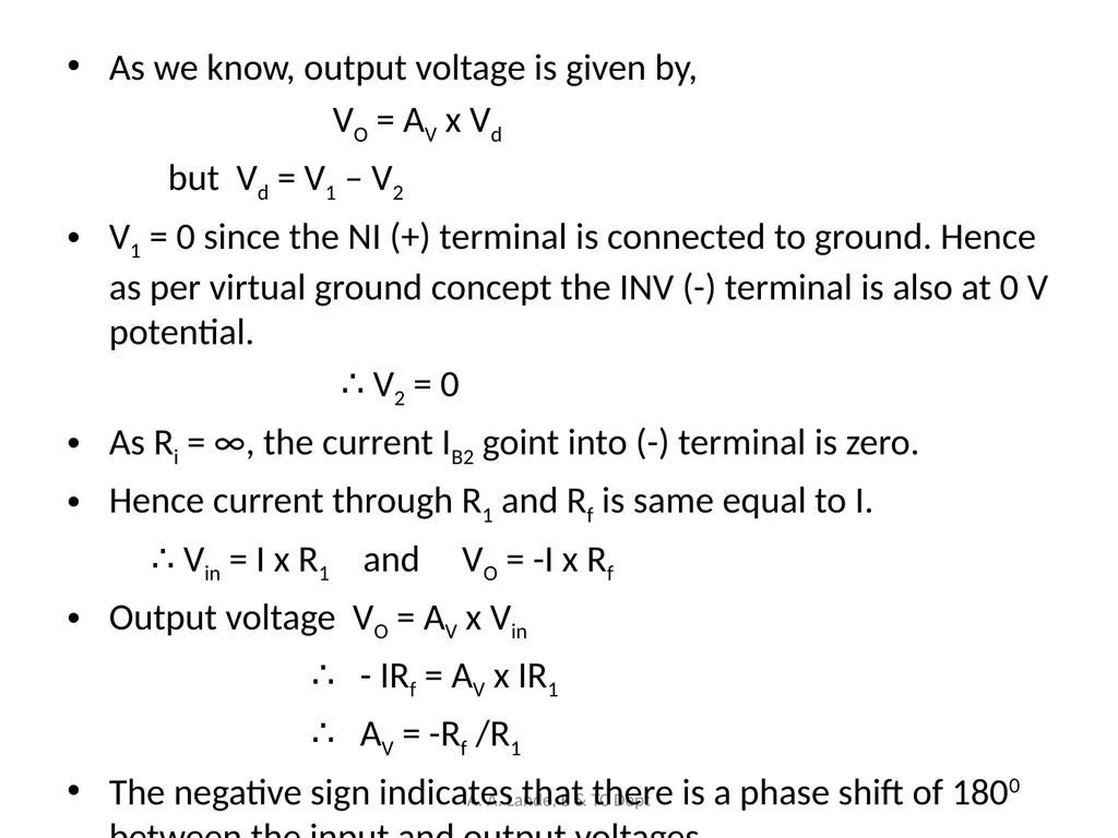 ANALOG CIRCUITS A. A. Lande, E & TC Dept Course - slide 31 of 96