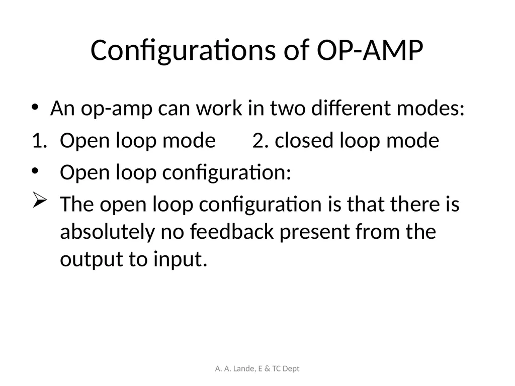 ANALOG CIRCUITS A. A. Lande, E & TC Dept Course - slide 25 of 96