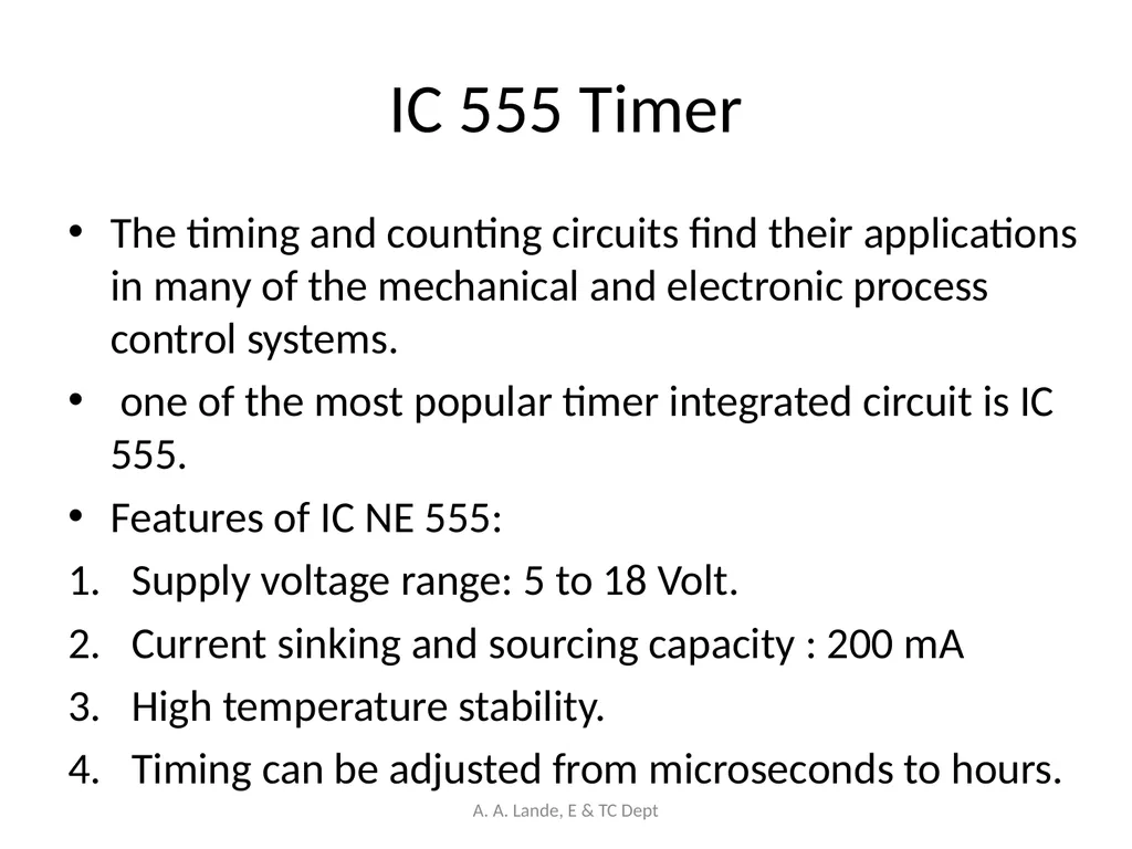 ANALOG CIRCUITS A. A. Lande, E & TC Dept Course - slide 67 of 96