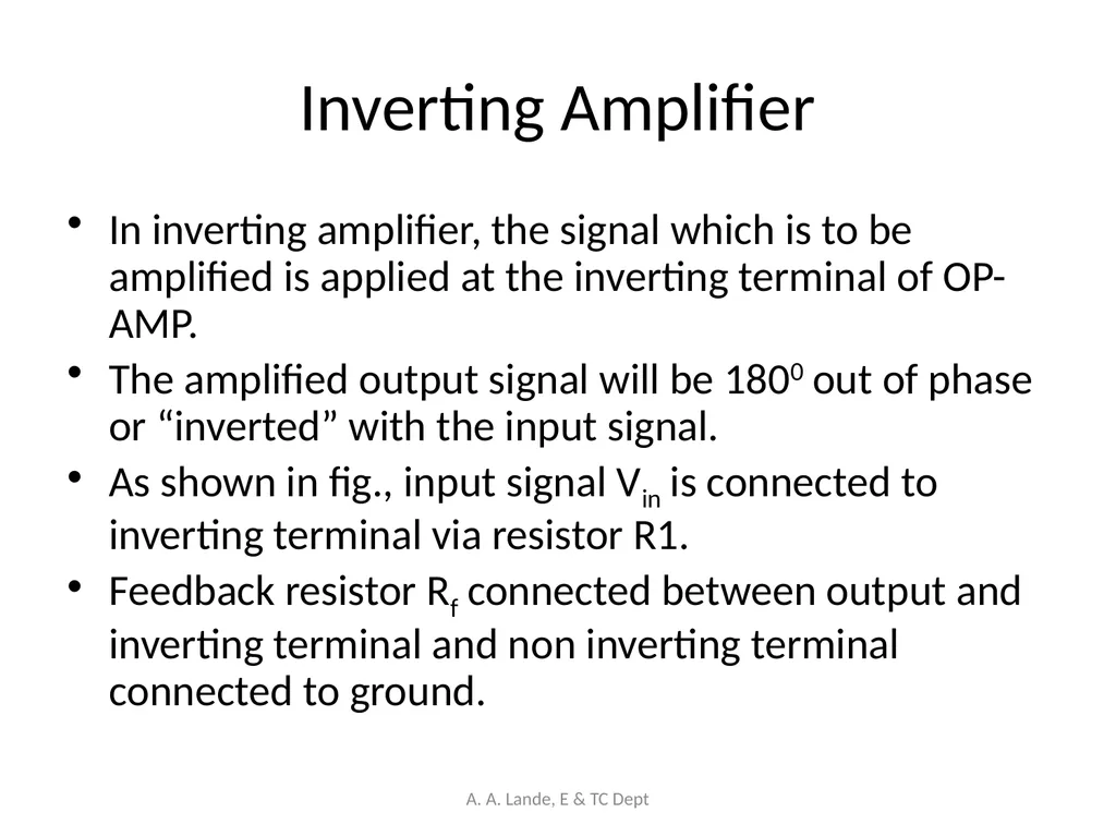 ANALOG CIRCUITS A. A. Lande, E & TC Dept Course - slide 29 of 96