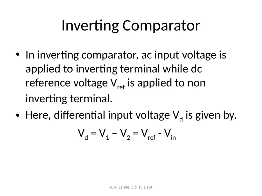 ANALOG CIRCUITS A. A. Lande, E & TC Dept Course - slide 63 of 96